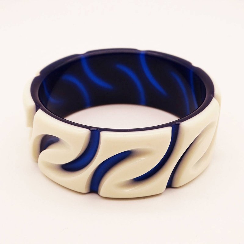 60s USA vintage plastic bangle - 手鍊/手環 - 塑膠 藍色