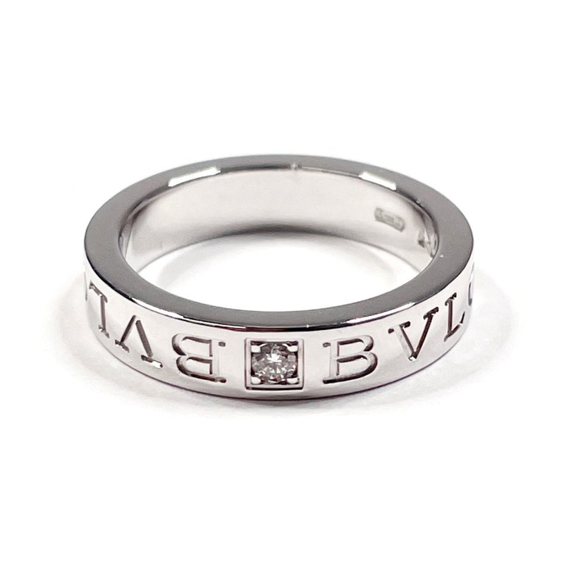 【日本直送 中古美品】10.5号 ブルガリ BVLGARI リング・指輪 ブルガリブルガリ ダブルロゴ  1P ダイヤ K18ホワイトゴールド - 戒指 - 貴金屬 銀色