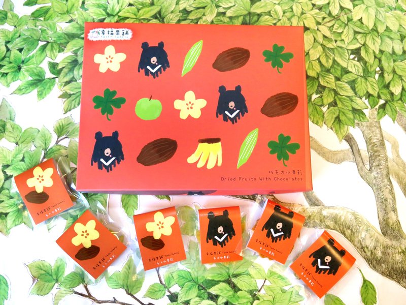 Coco Bear Chocolate Dried Fruit Gift Box 6pcs 18pcs - ผลไม้อบแห้ง - อาหารสด สีส้ม