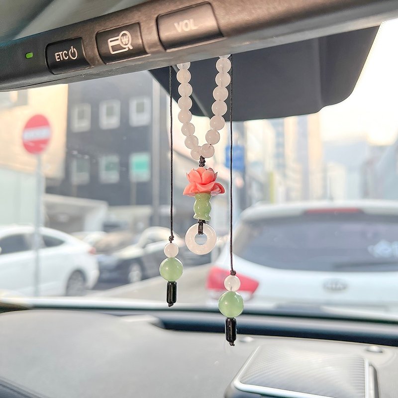 lotus flower rosary Car mirror accessory, car decoration - 吊飾 - 其他材質 多色