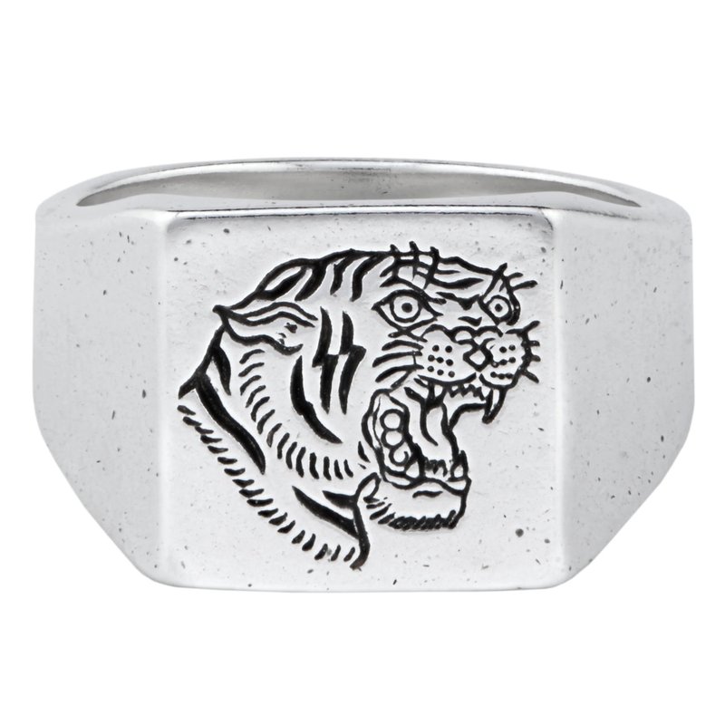 老虎印章戒指 - LHN Jewelry - 戒指 - 純銀 銀色