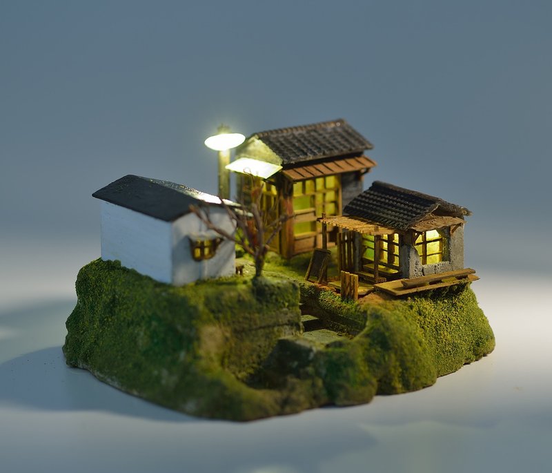 Creation of old Cement house--Mountain City (customized) - ของวางตกแต่ง - ปูน สีนำ้ตาล