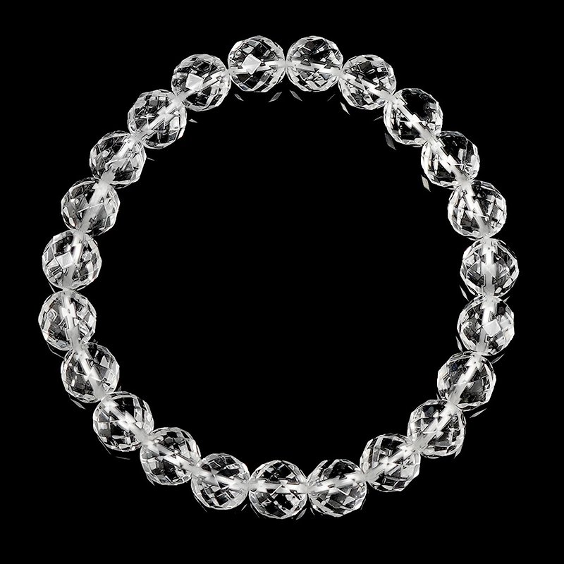 White Crystal 8mm Faceted Bracelet - Bracelets - Crystal 