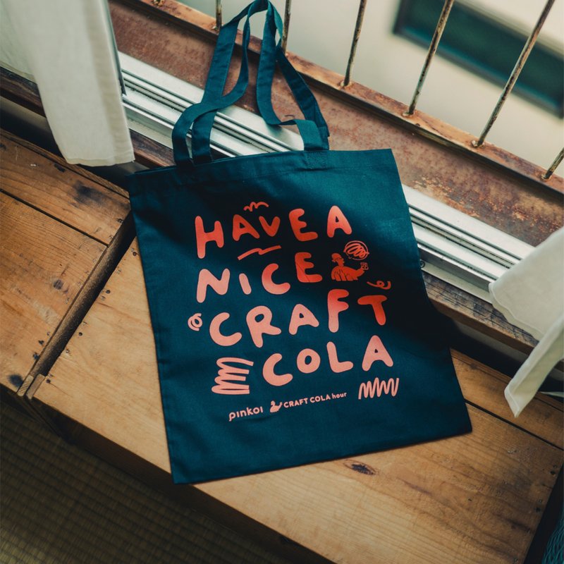 【剩餘不多】CRAFT COLA hour 原創托特包 - 手提包/手提袋 - 棉．麻 藍色