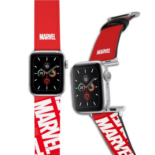 Marvel-Apple Watch ストラップ-レザー シリーズ-レッド マーベル