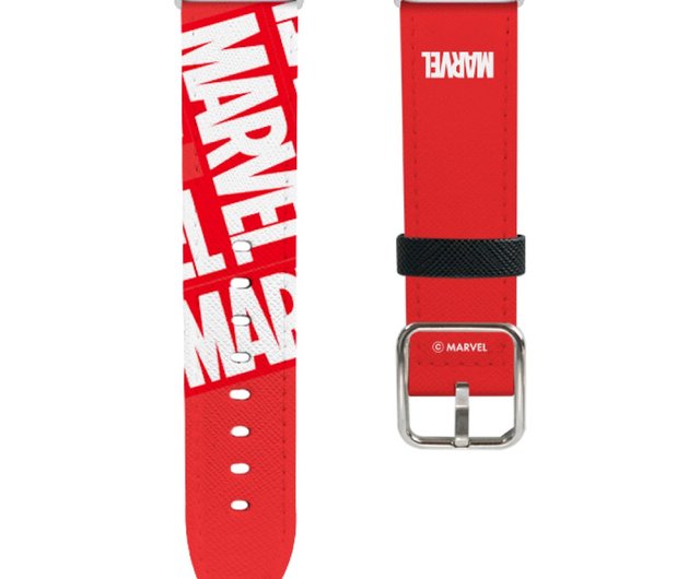 Marvel Apple Watch Band Leather Series Red Marvel Logo Shop i