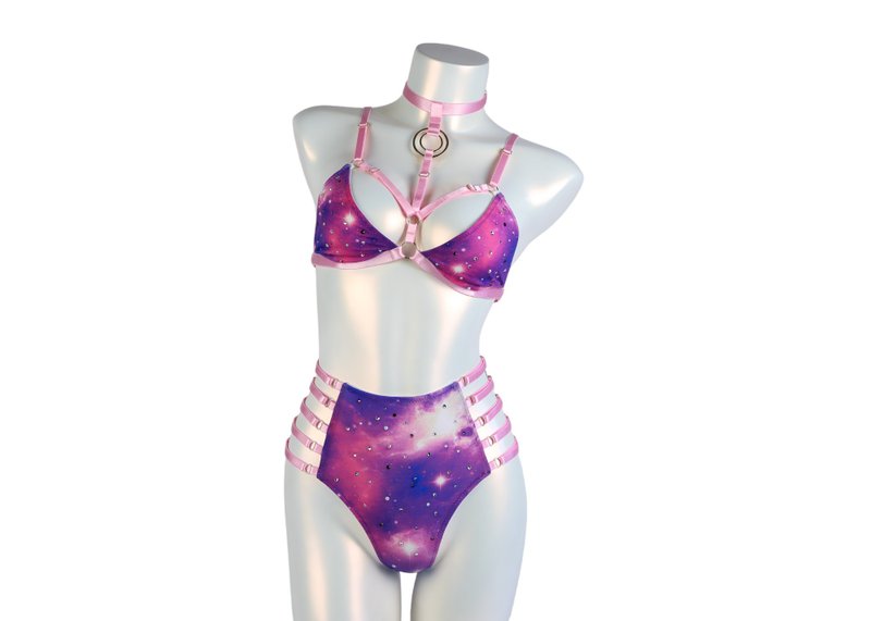 Galaxy Set Pink - 女內衣褲 - 其他材質 粉紅色