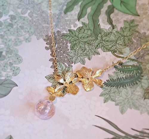 Tera Jewelry 祕密花園 * 手工金沙 粉色 夜光 琉璃 精油項鍊 香氛 輕珠寶