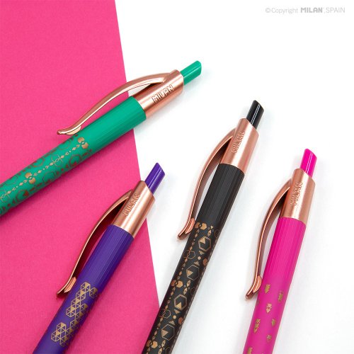 MILAN 西班牙百年經典文具 MILAN P1 COPPER原子筆(4色隨身組) 嚴選德國油墨筆芯 1.0mm