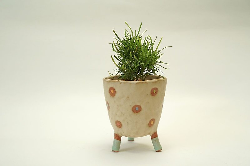 3 legged plant pot ,legged standing plant pot, succulent pot, pinch pot, ceramic - Pottery & Ceramics - Pottery Multicolor