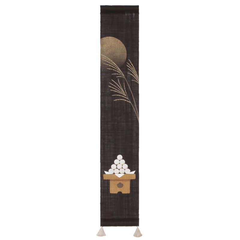 京都手繪豆亞麻吊飾-月見團子 - 擺飾/家飾品 - 棉．麻 