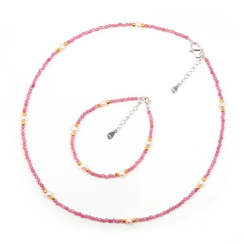 正佳珠寶 Gemsrich Jewelry 【正佳珠寶】天然淡水珍珠 極細粉碧璽 珍珠項鍊 珍珠手鍊