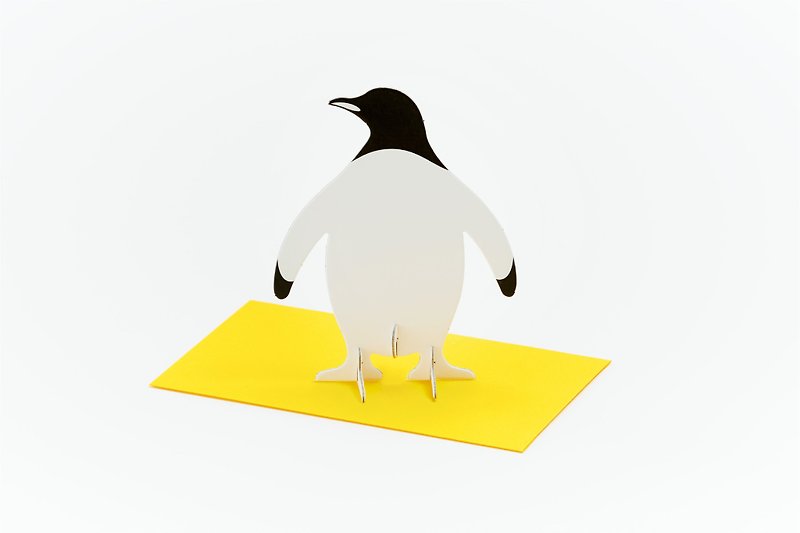 Pop-up Card Penguin / Standing Message Card - Cards & Postcards - Paper Multicolor