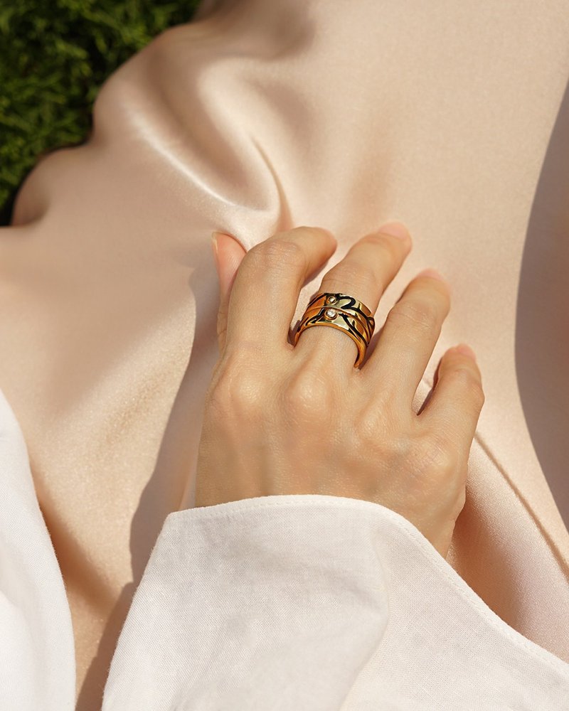 Our.Us.Ring : Couple Ring Set - 戒指 - 純銀 金色