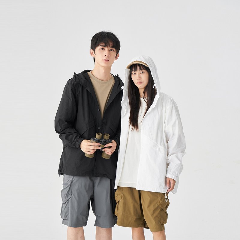 TopBasics 雙口袋防曬外套 - 男夾克/外套 - 聚酯纖維 白色