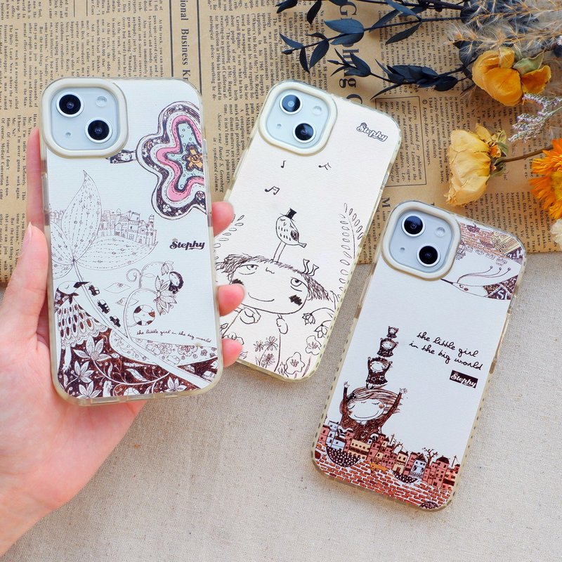 [Customized Gift] Simple Daily Milk Tea Double Layer Two Color Transparent iPhone 15 Case - Phone Cases - Plastic 