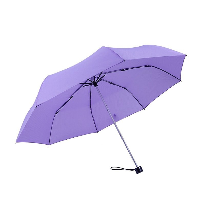[German kobold] anti-UV and water-repellent sunshade three-fold umbrella-Lotus plain pattern-purple - Umbrellas & Rain Gear - Other Materials Purple