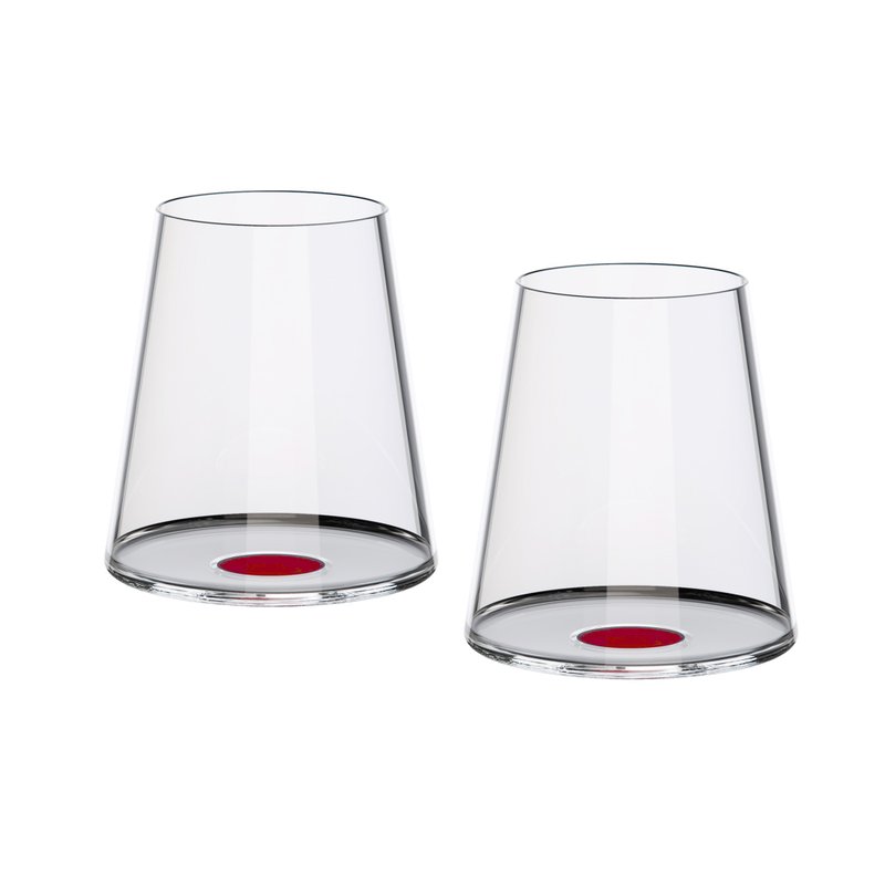 SplitGlass 水晶玻璃紅酒杯 - 2 件套裝 (紅色) - 酒杯/酒器 - 玻璃 透明