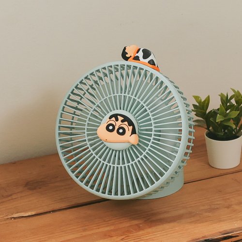 NORNS 蠟筆小新多功能遙控風扇-正版授權 桌上型電風扇x氣氛照明小夜燈