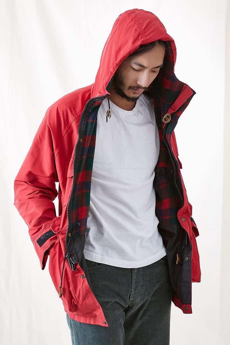 Vintage Woolrich 登山大衣 古著外套 - 外套/大衣 - 聚酯纖維 紅色