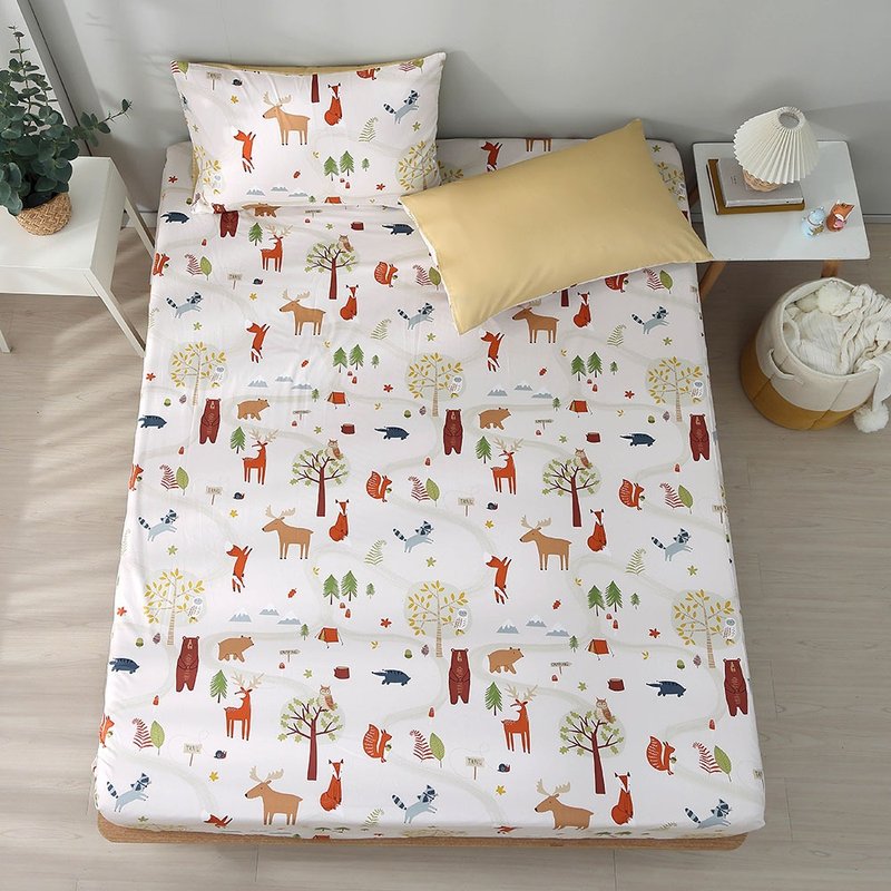 Hongyu 100% American cotton bed bag pillowcase set Hulu Forest Rice (single/double/large/extra large) - เครื่องนอน - ผ้าฝ้าย/ผ้าลินิน ขาว