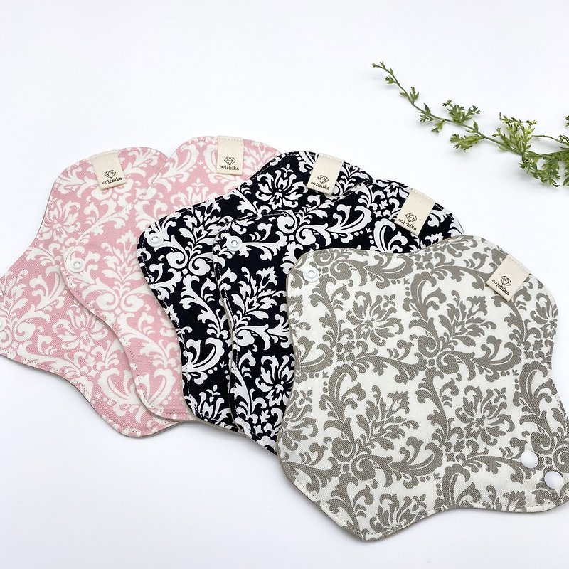 Cloth liner Panty liner 5-piece set Cute cloth liner using organic cotton Damask pattern - ของใช้ส่วนตัวผู้หญิง - ผ้าฝ้าย/ผ้าลินิน หลากหลายสี
