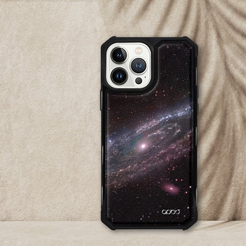 iPhone 13全系列軍規防摔皮革磁吸手機殼-銀河(黑殼) - 手機殼/手機套 - 其他材質 多色