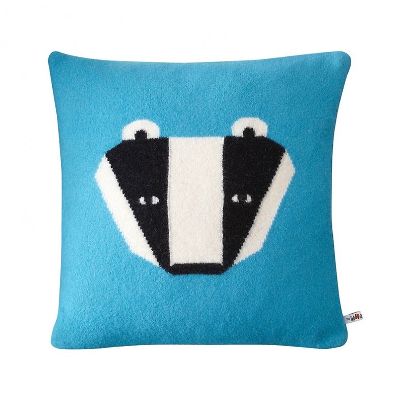 【冬季特賣】Badger 純羊毛抱枕 | Donna Wilson - 枕頭/咕𠱸 - 羊毛 藍色