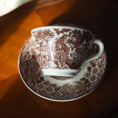 British vintage Broadhurst brown cup and saucer set/tea cup