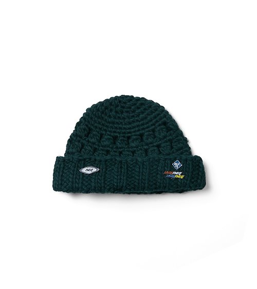 nozzle quiz - 與城市共存 綠 - Crochet Beanie (3Pins) 羊毛粗針織毛帽