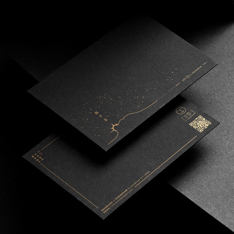 ライオンマウンテンシリーズ|ブラックゴールドポストカードシックカードオリジナルデザイン - カード・はがき - 紙 ブラック