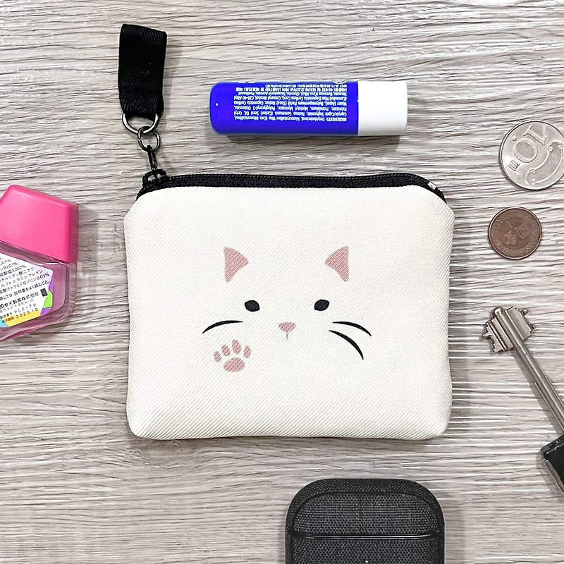 card case coin purse white cat style - Coin Purses - Other Materials White