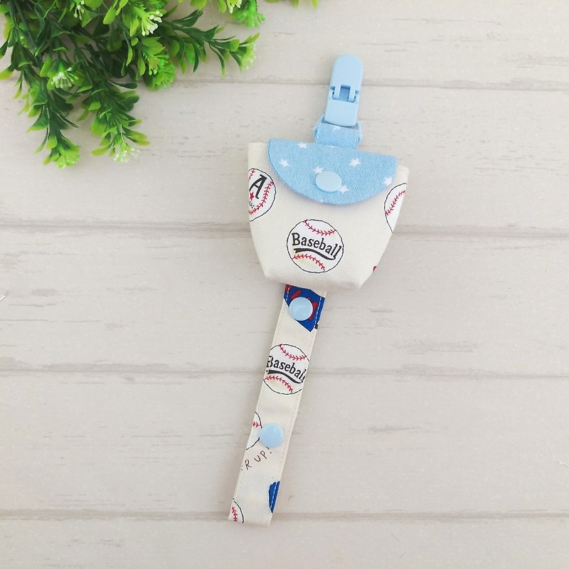 Major League Baseball. Pacifier storage bag / pacifier chain (name can be embroidered) - Baby Bottles & Pacifiers - Cotton & Hemp Blue