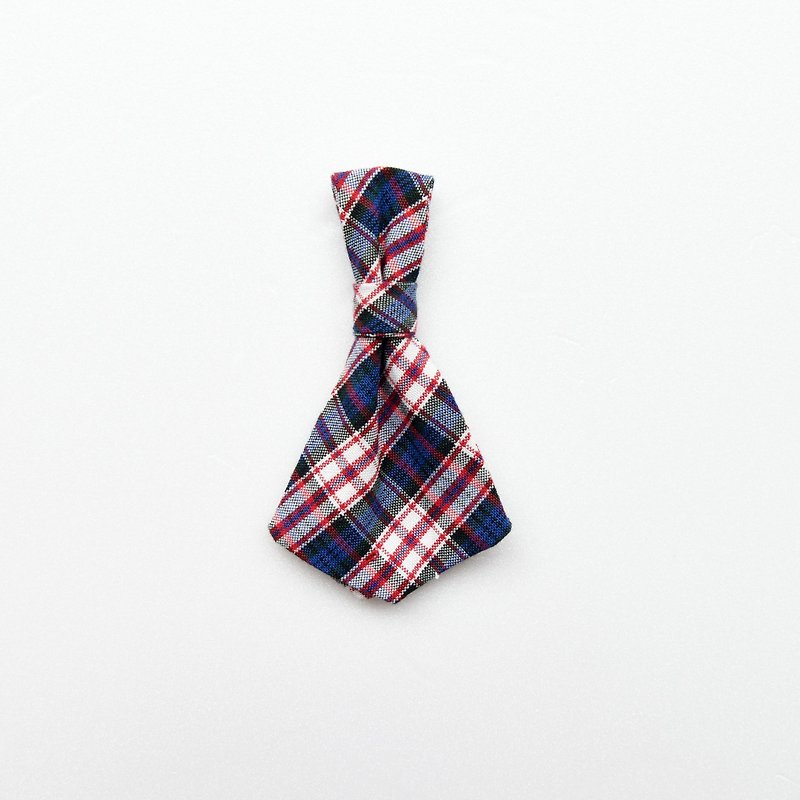 Handmade Tartan / Plaid Pet Dog Collar Accessory - Tie - British Blue 【ZAZAZOO】 - Collars & Leashes - Cotton & Hemp Blue
