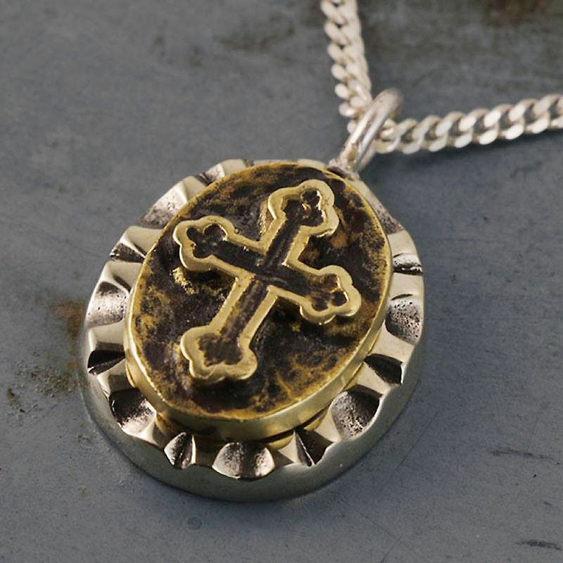 Vintage Mexican Biker Ring Skull Cross Christ Jesus silver Pendant Necklace new - Necklaces - Other Metals Silver