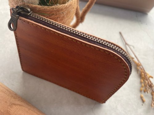 ハンドメイドベジタブルタンニンレザー L字ファスナー長財布手