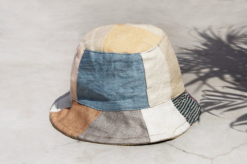 Limited a fresh forest wind stitching hand-woven cotton cap / hat / visor / hat Patchwork - wind hit the color stitching design - Hats & Caps - Cotton & Hemp Multicolor