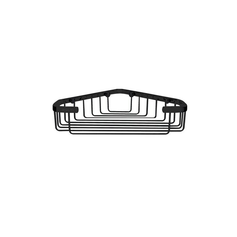 【MULTI百工居室】MIT製造MTA04MB不鏽鋼霧黑色轉角籃 - 衛浴用品/浴室收納 - 不鏽鋼 