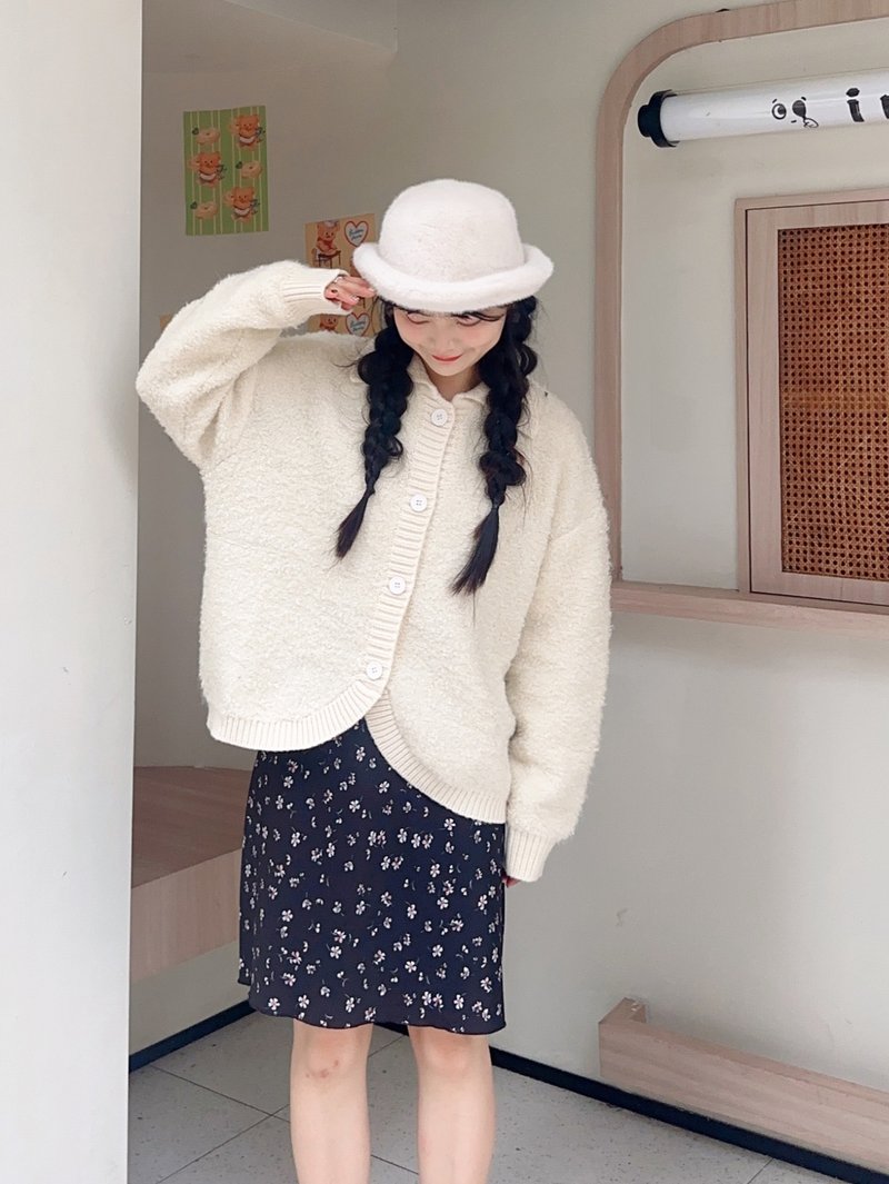 Knitted Sweater Women Autumn and Winter Button Jacket Top - Women's Sweaters - Cotton & Hemp 