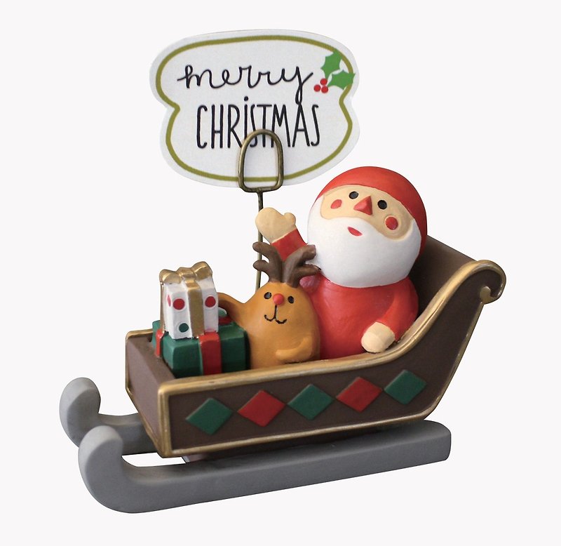 【Japan Decole】 Christmas limited edition ★ Santa Claus sleigh gift card holder - Items for Display - Other Materials Multicolor