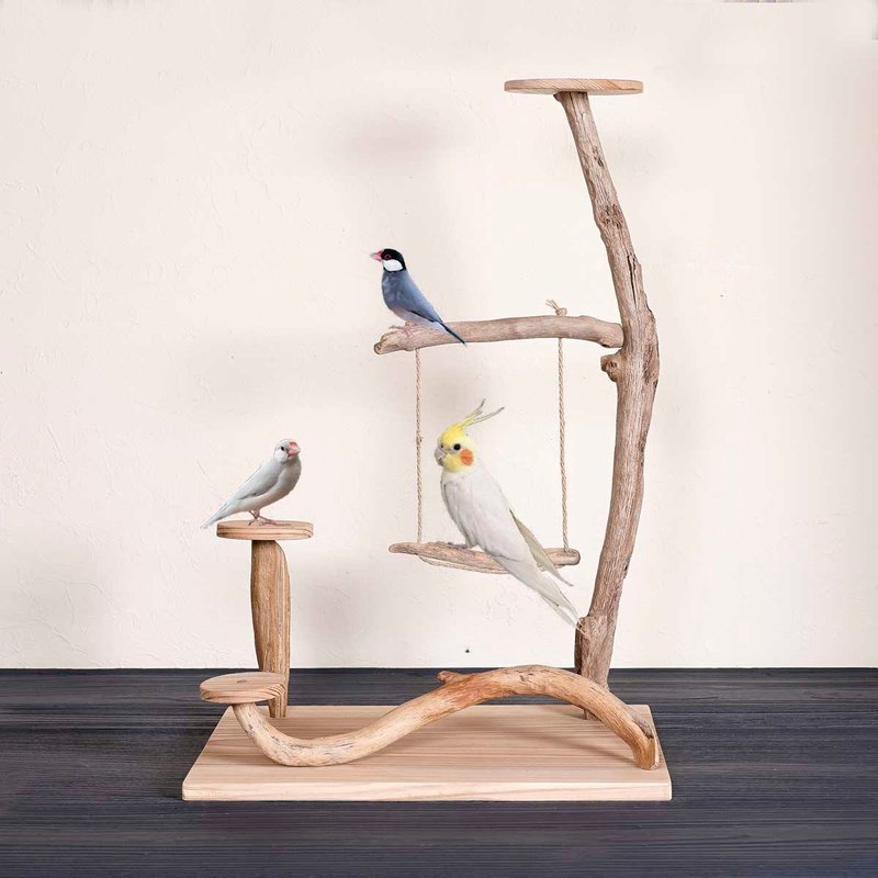 Driftwood Perch  Birdland Lullaby  Bird stand, perch, driftwood, driftwood art, - ของเล่นสัตว์ - ไม้ สีนำ้ตาล