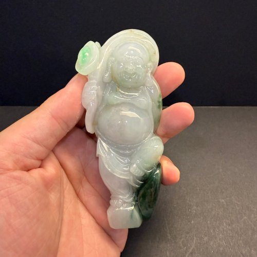 元元圓滾滾 水晶手鍊 瀚玉珠寶 天然翡翠 彌勒佛擺件 翡翠佛公擺件 笑口常開 招財 彌勒