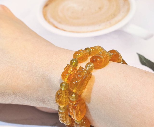 ★イエロートルマリン 6.8ミリ珠 ブレスレット(SA~SA+) ☆イエロートルマリン 6.8ミリ珠 ブレスレット(SA~SA+)