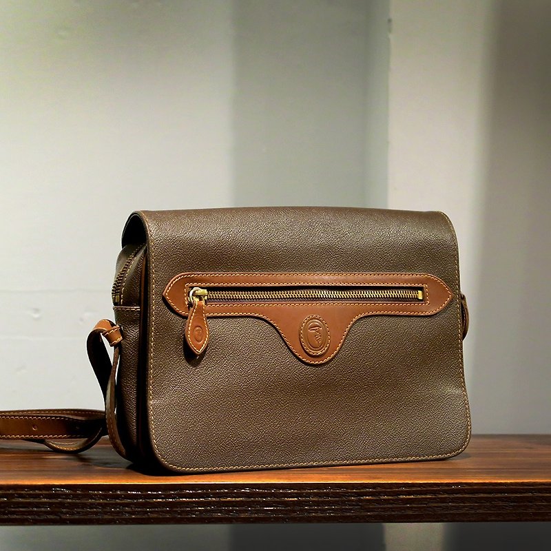 Ancient Trussardi PVC coated canvas antique side backpack - Messenger Bags & Sling Bags - Other Materials 