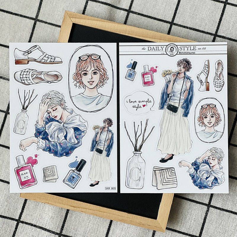 Chichi // DAILY STYLE no.3 // 2-hand account stickers diary stickers style B - สติกเกอร์ - กระดาษ 