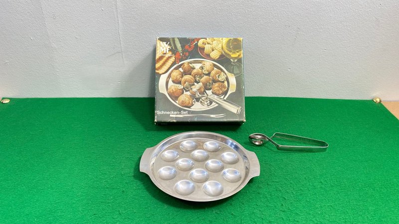 WMF Cromargan Schnecken 德國製造 2 件套鉗子和盤子 - 其他 - 其他金屬 