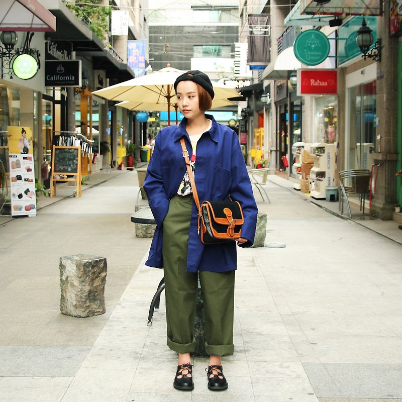 Tsubasa.Y Ancient House Deep Blue Working Shirt 006, French Workers Jacket - Women's Casual & Functional Jackets - Other Materials 