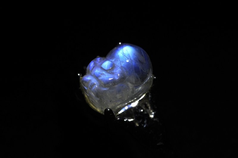 Blue Moonlight Pixiu Ring Ore/Crystal/Spiritual Practice/Lucky/Lucky/Breaking Evil/Defending Villains - แหวนทั่วไป - เครื่องประดับพลอย 