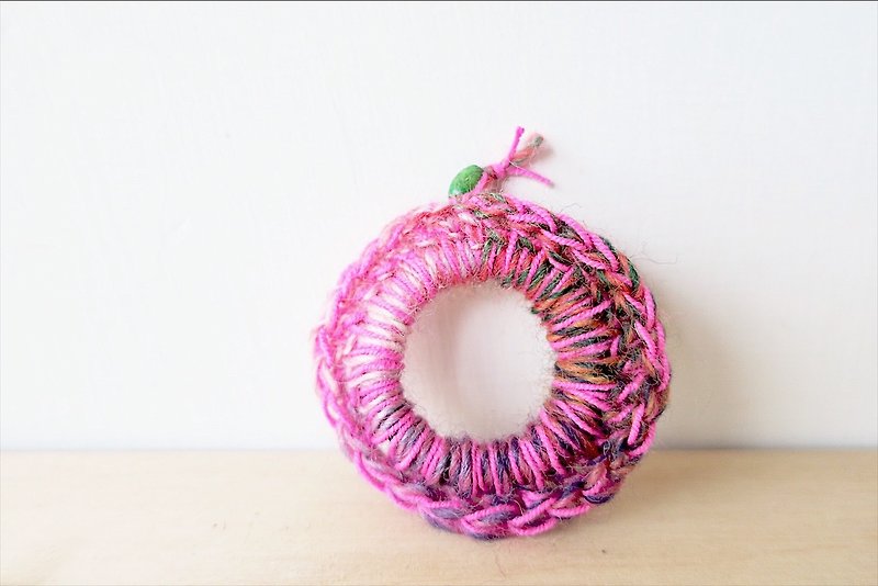 [Endorphin braided hair ring] - Hair Accessories - Wool Pink