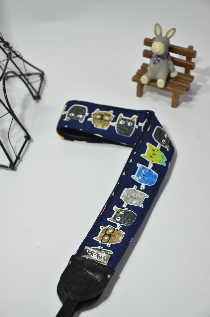 Mr. Cat (Dark Blue) Decompression Strap Camera Strap Ukulele Camera Strap~Bubo Weiying~ - Cameras - Cotton & Hemp 